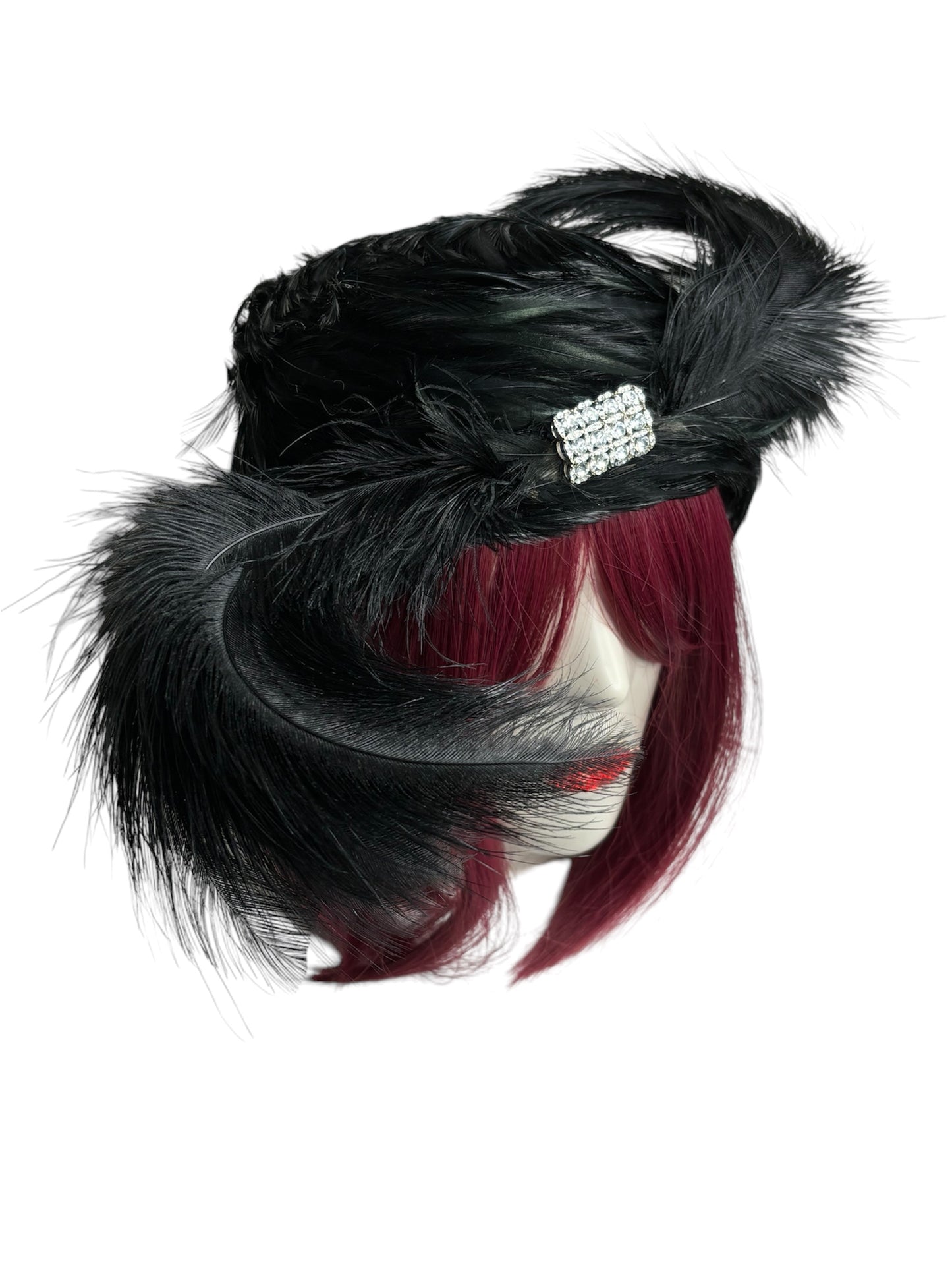 Vintage Feather Black Fashion Hat