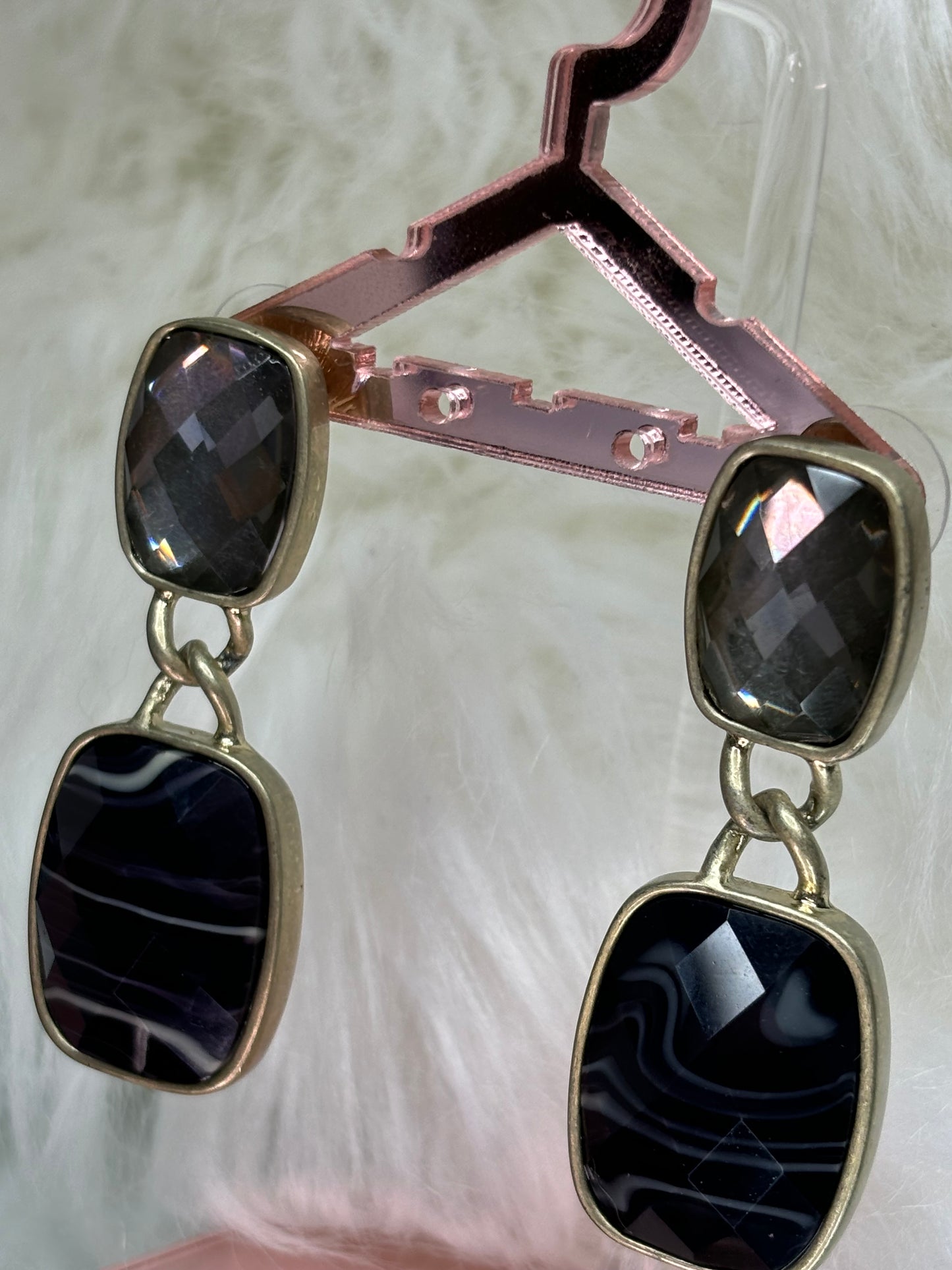 A149 Black Fashion Earrings 2”