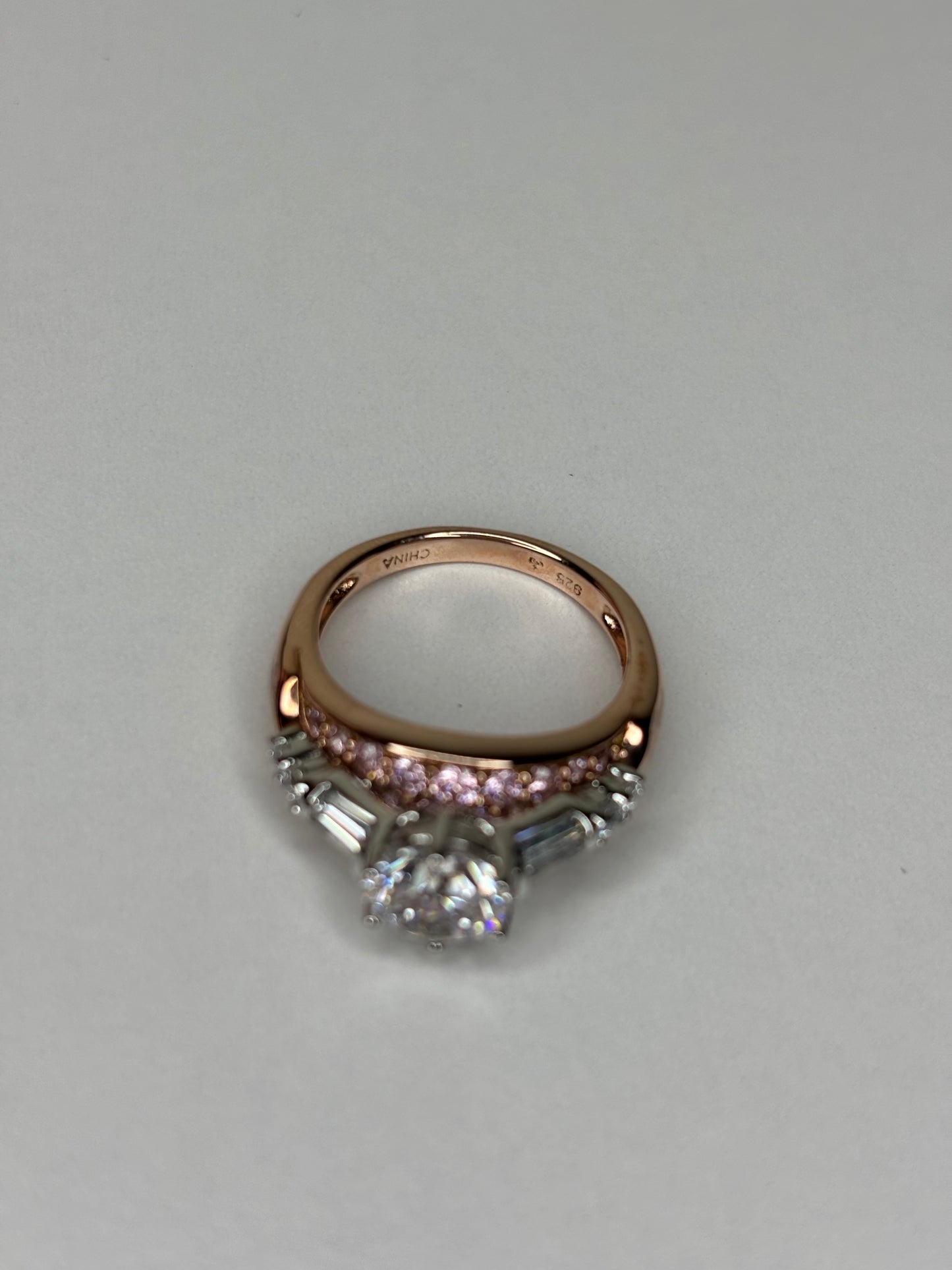 B040 Two Tone Rose Gold & Sterling Silver Ring By Victoria Wieck- Sz 6