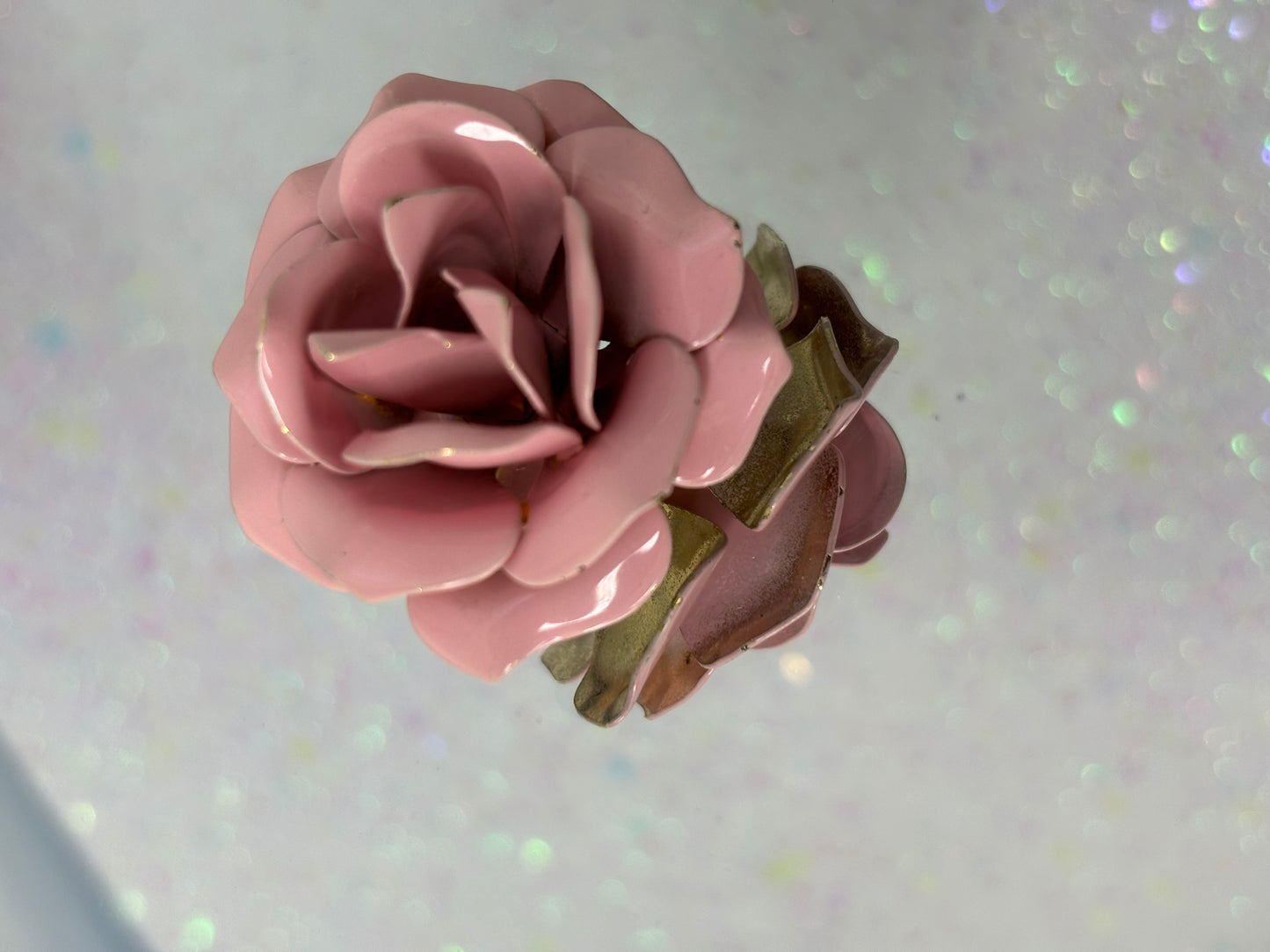 A031 Metal Pink Rose Flower Pin Brooch