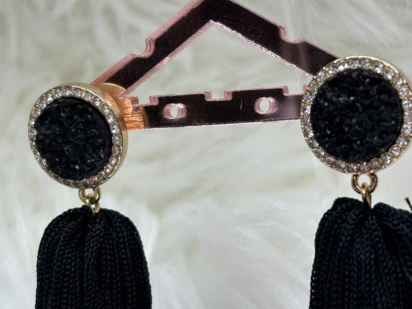 A150 Sugar Fix By Bubble Bar Black Tassel Earrings