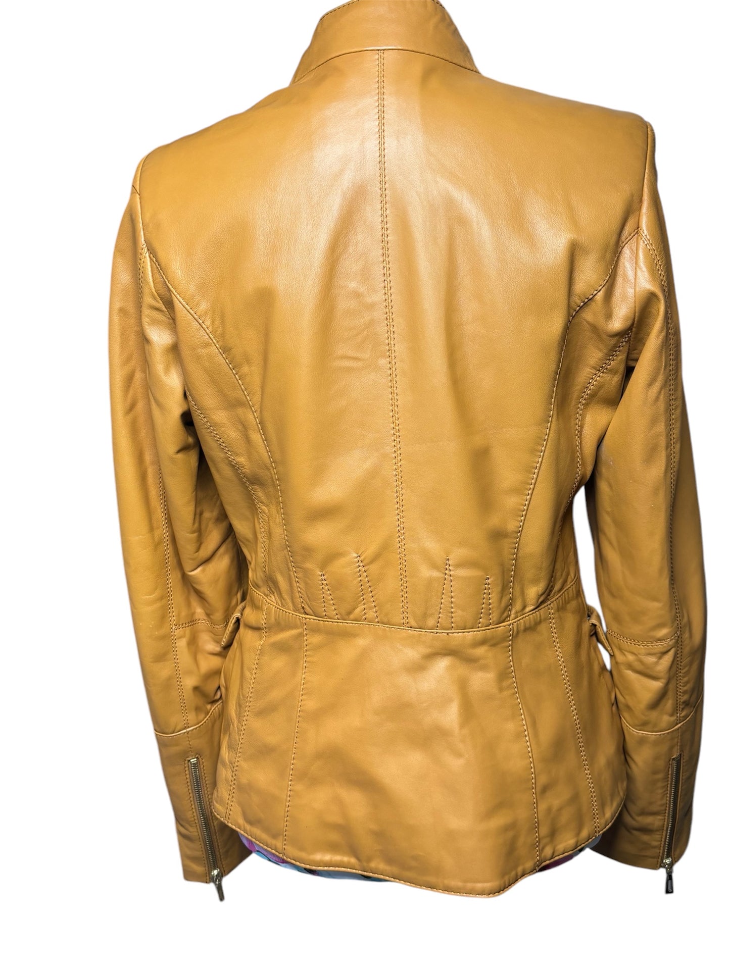 Crossi Yellow Turkish Leather Jacket Sz- M