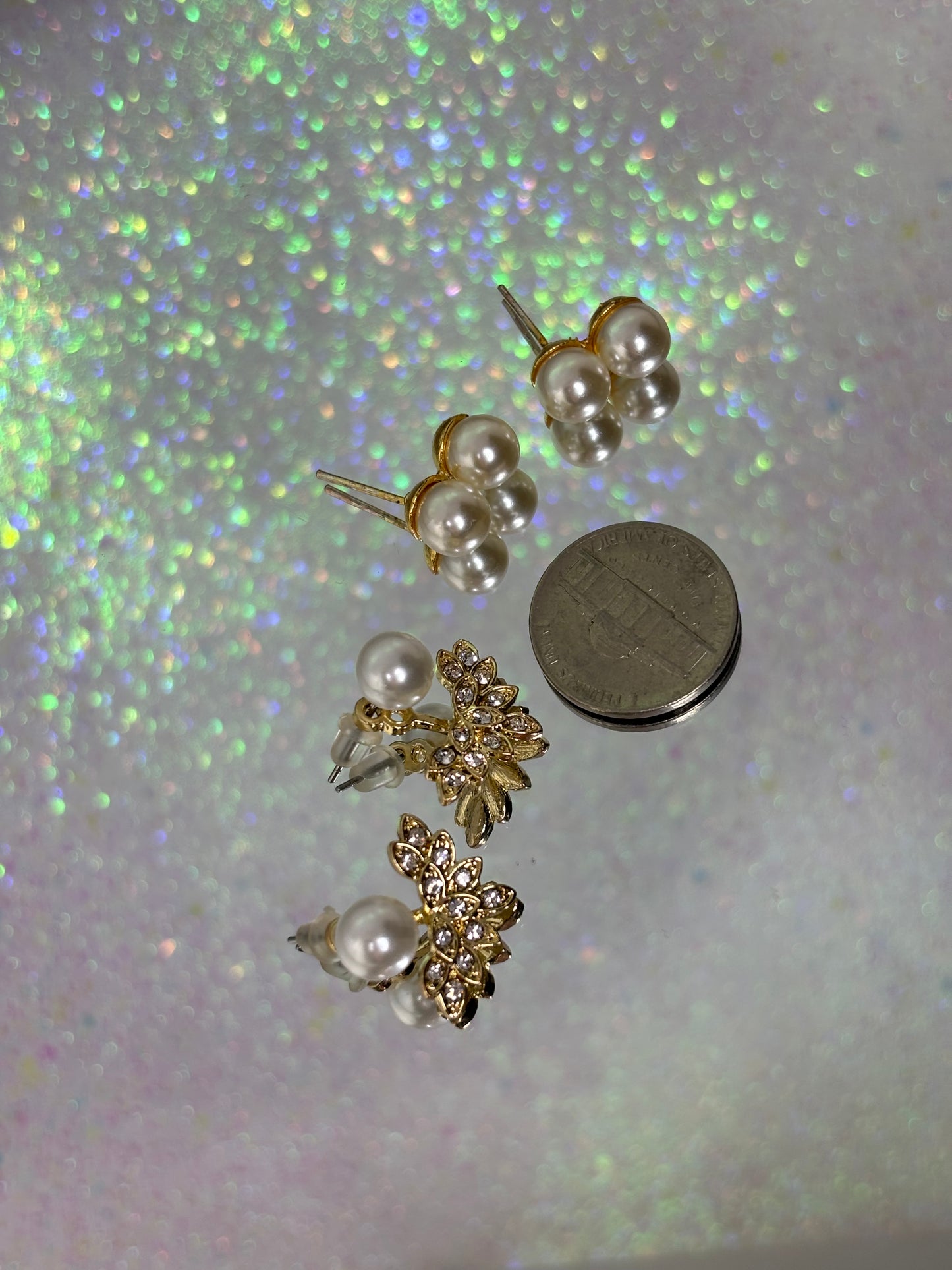 #0162 Set of Pearl Studded Earrings