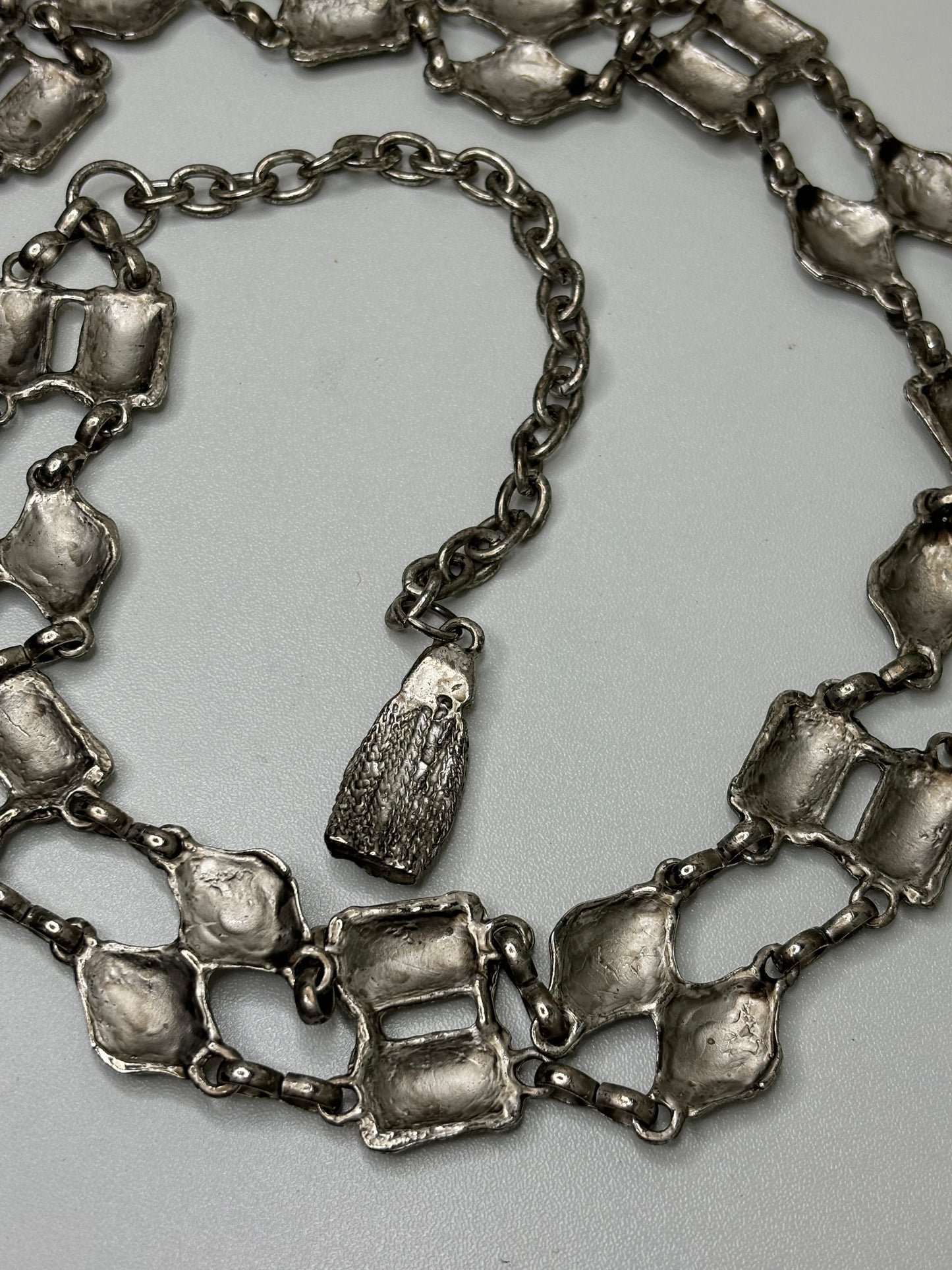 C011 Vintage Silver Tone Waist Chain/ Belt