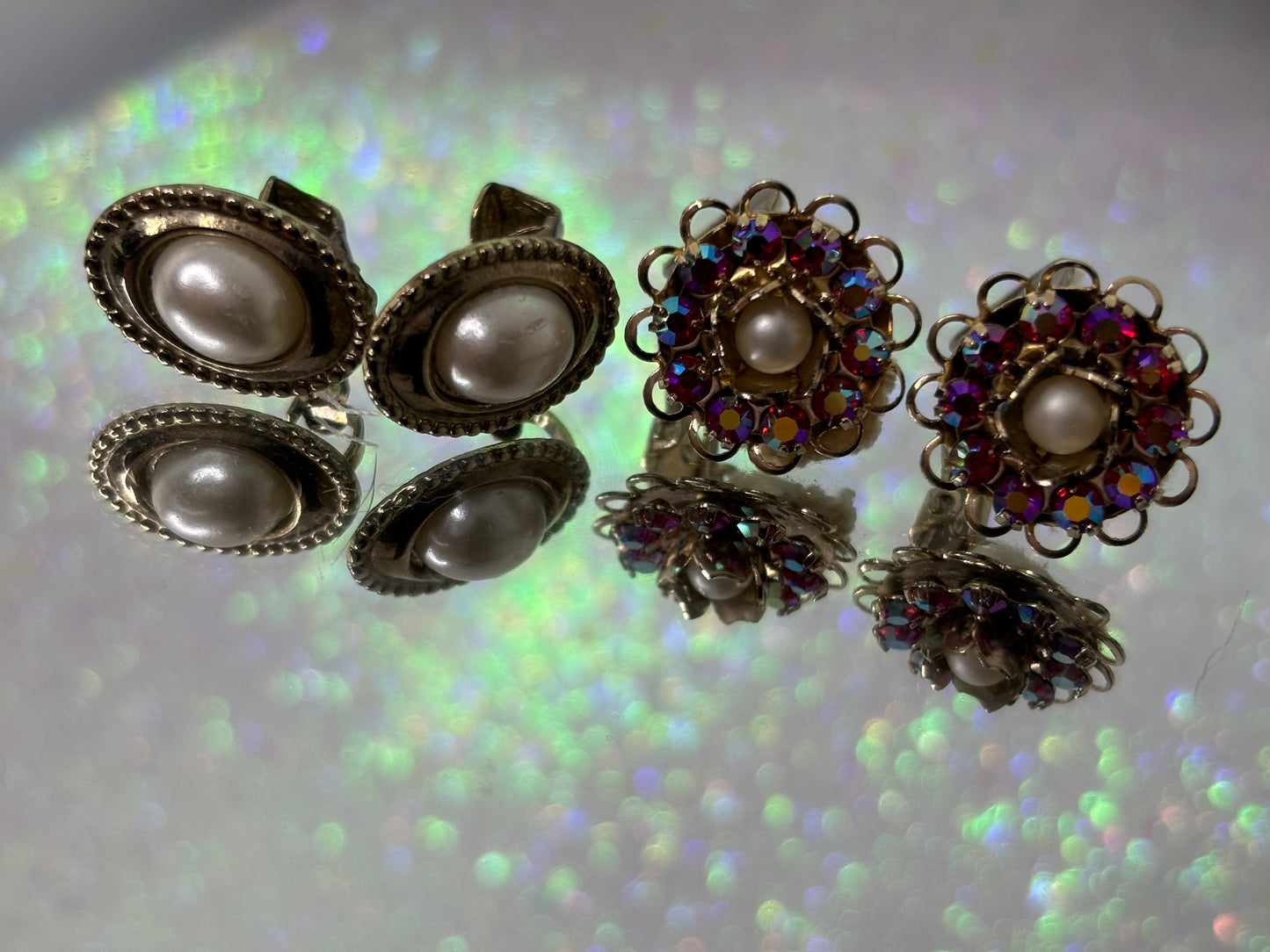 #0158 Set of Vintage Clip On Earrings