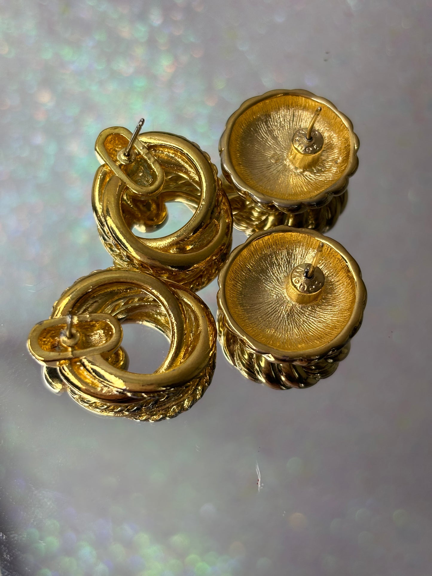 A037 Set of Avon Gold Tone Earrings