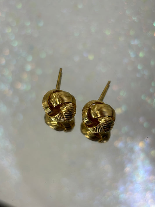 A011 Vintage Gold Toned Stud Earrings