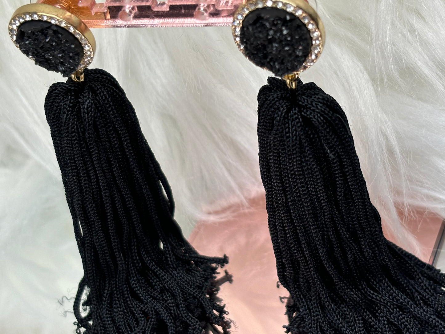 A150 Sugar Fix By Bubble Bar Black Tassel Earrings