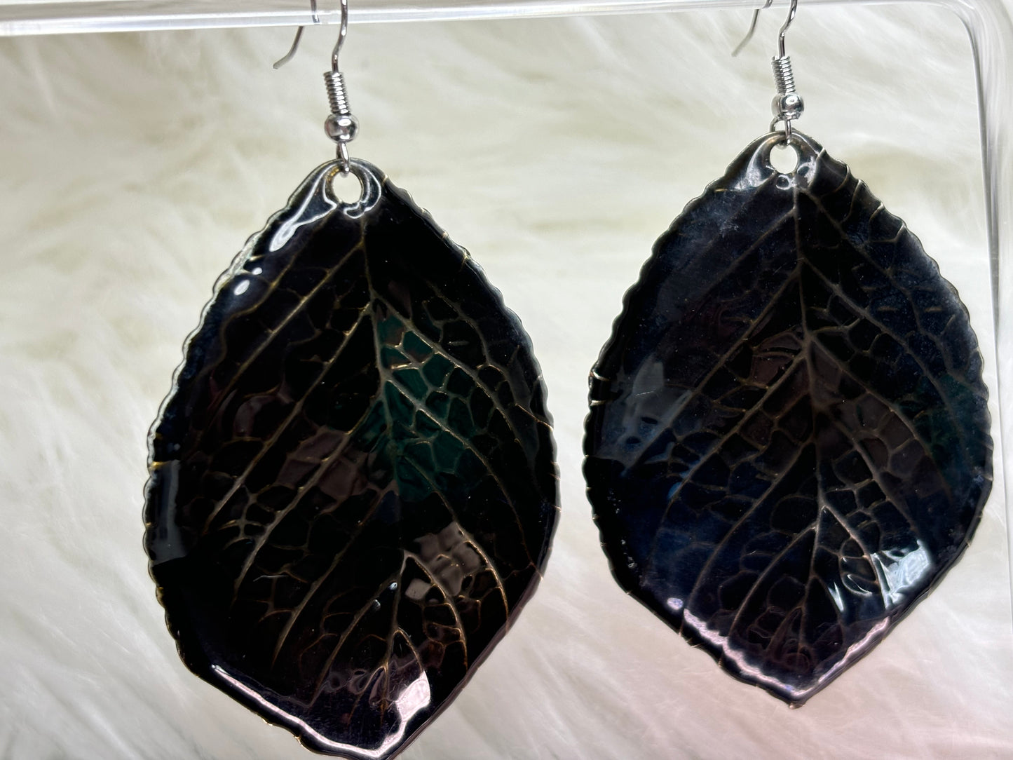 A147 Large Black Metal Left Earrings