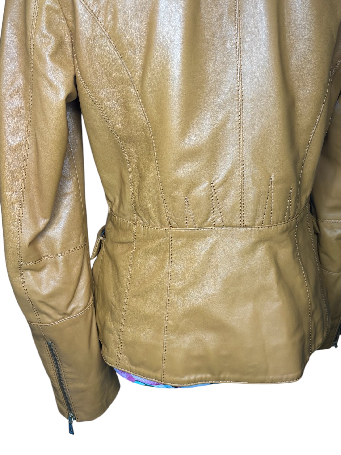 Crossi Yellow Turkish Leather Jacket Sz- M