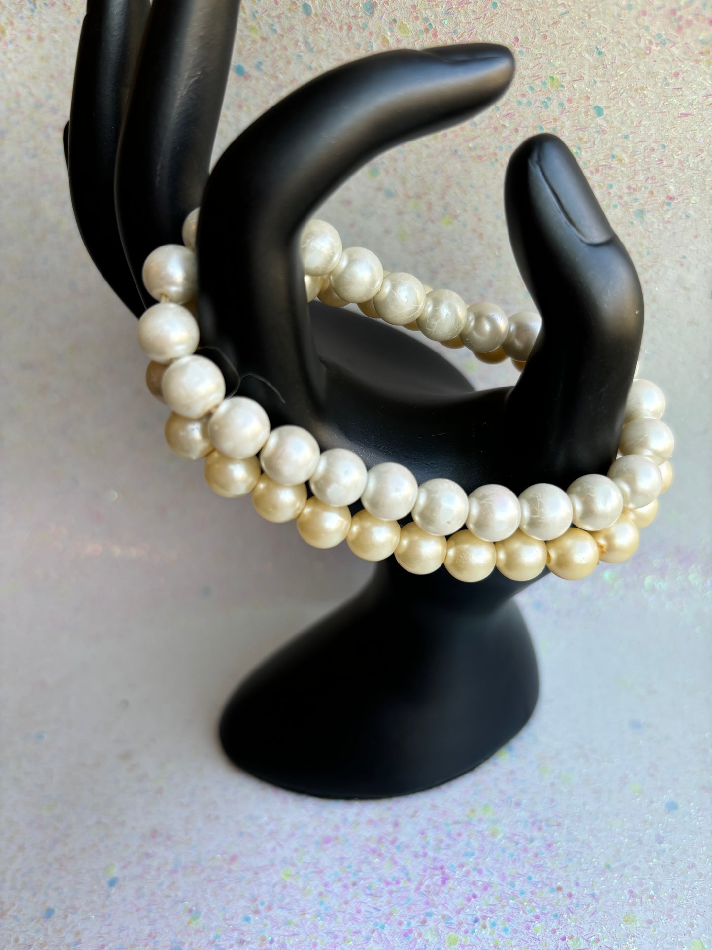 #0101 Two Stretchy Pearl Bracelets