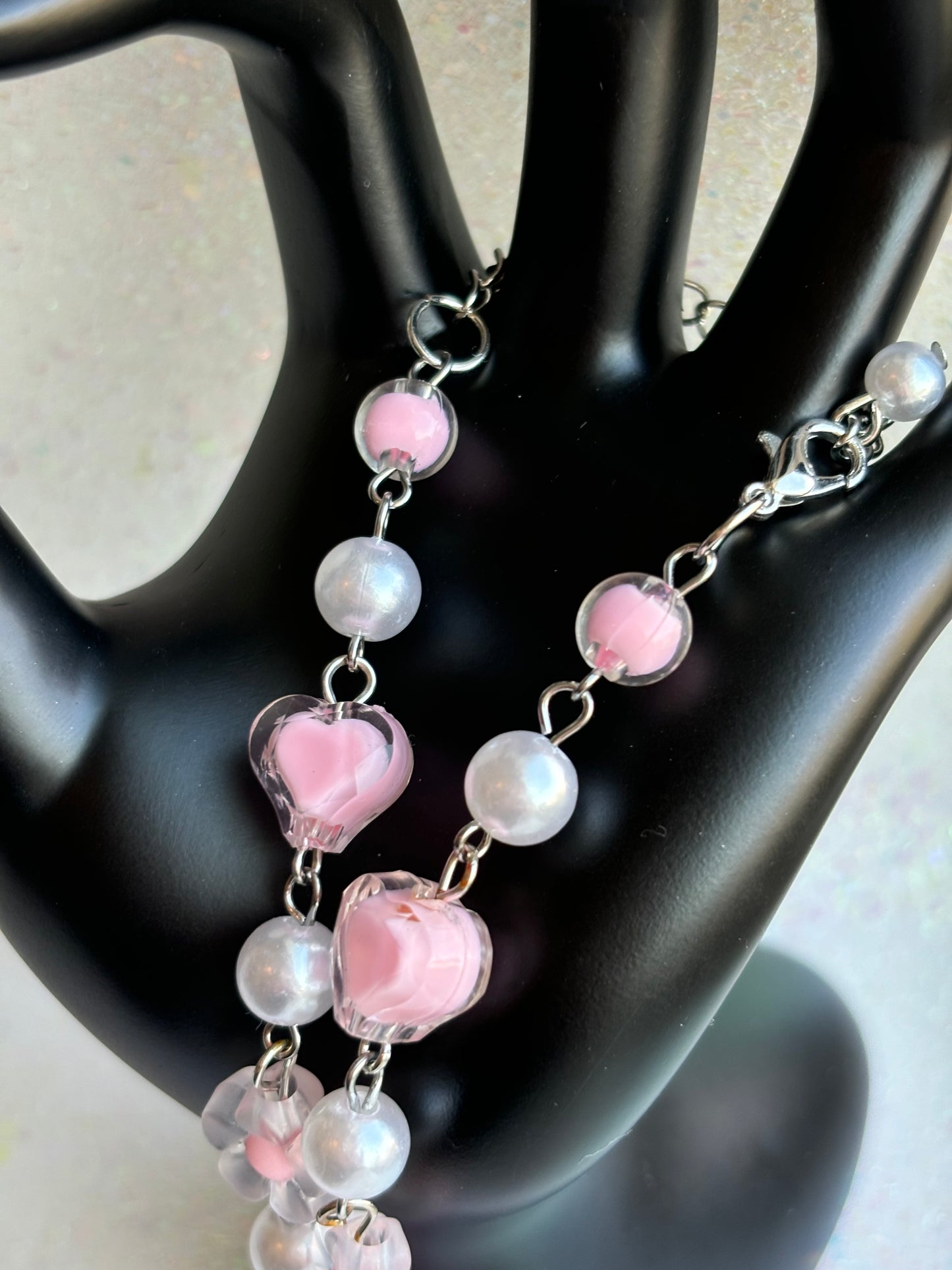 #0091 Strawberry and Pearl Bracelet