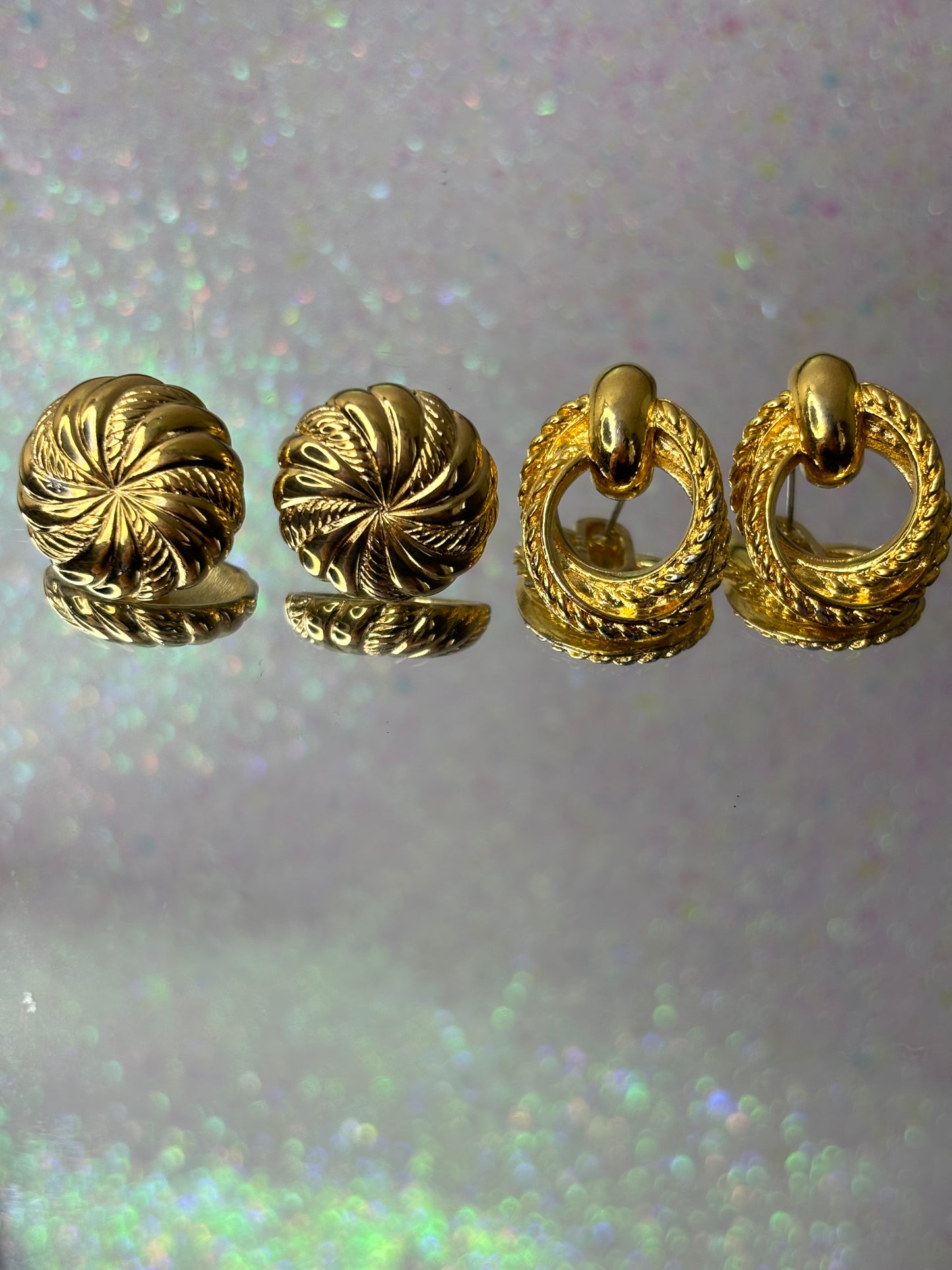 A037 Set of Avon Gold Tone Earrings