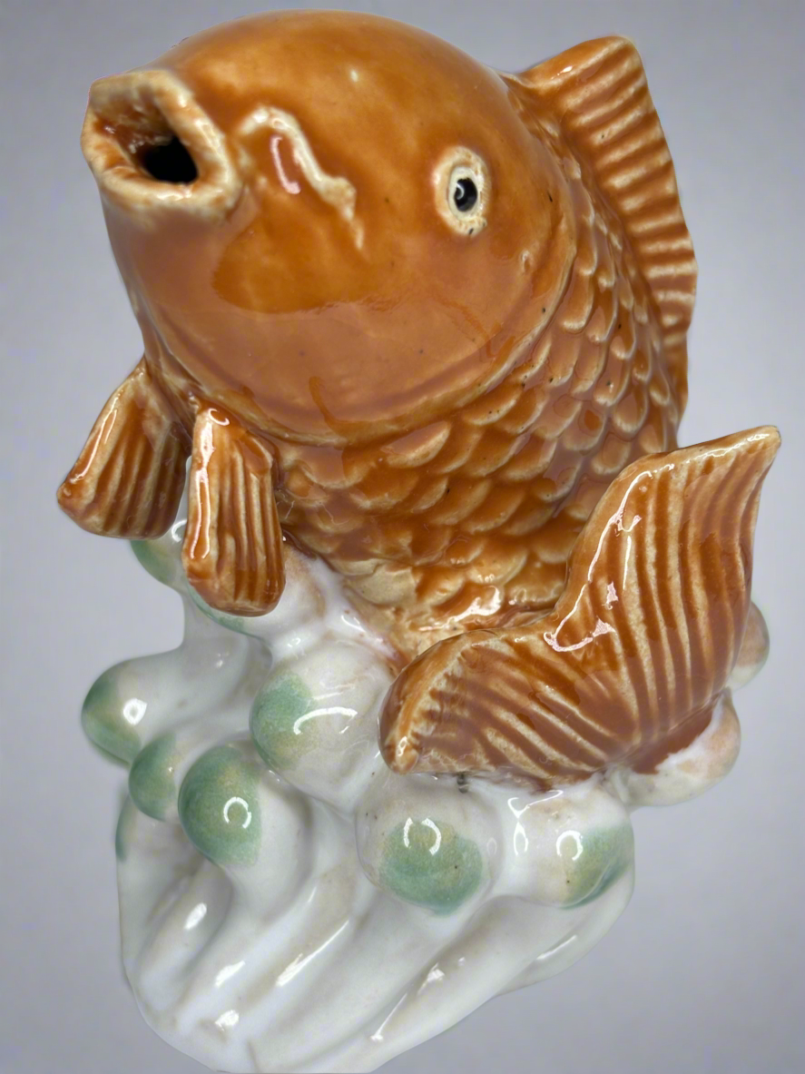 Vintage Ceramic Koi Fish Figurine 6”