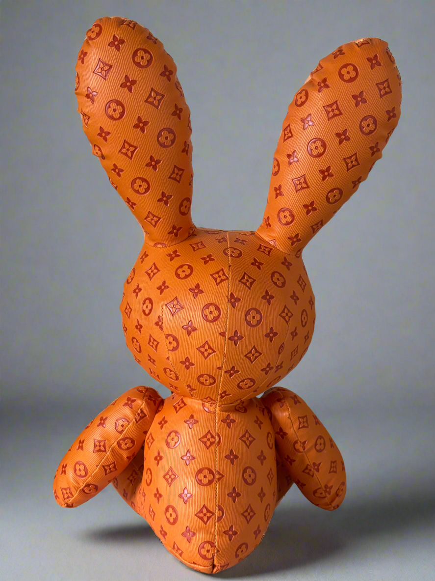 A214 Bunny Rhinestone Feet and Ears Plush Orange