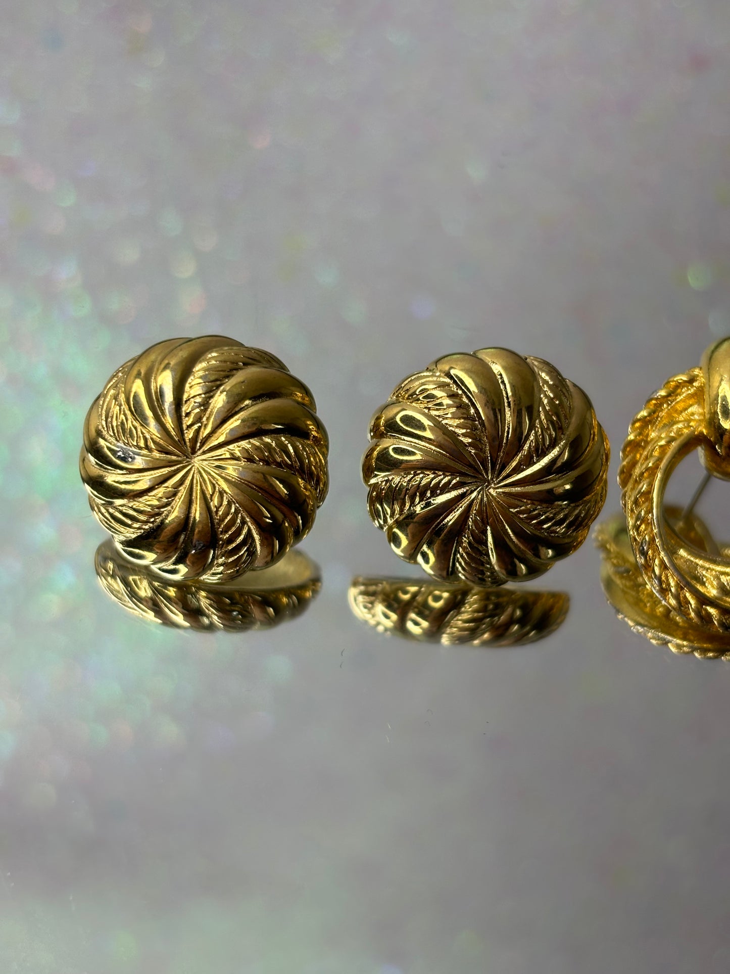 A037 Set of Avon Gold Tone Earrings