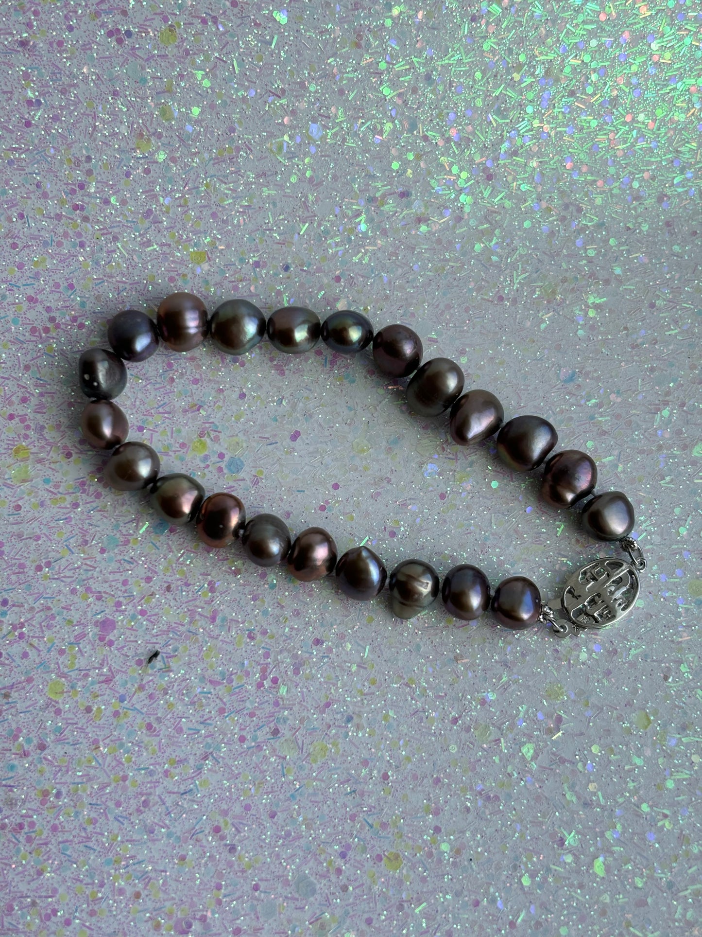 #0074 Silver Freshwater Pearl Bracelet