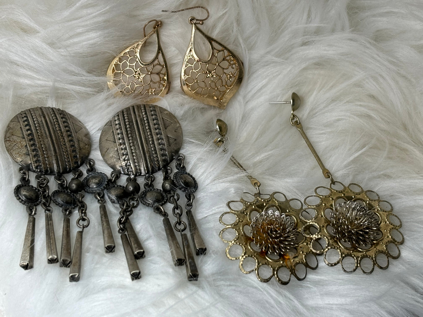 A135 Set of Various Metal Earrings