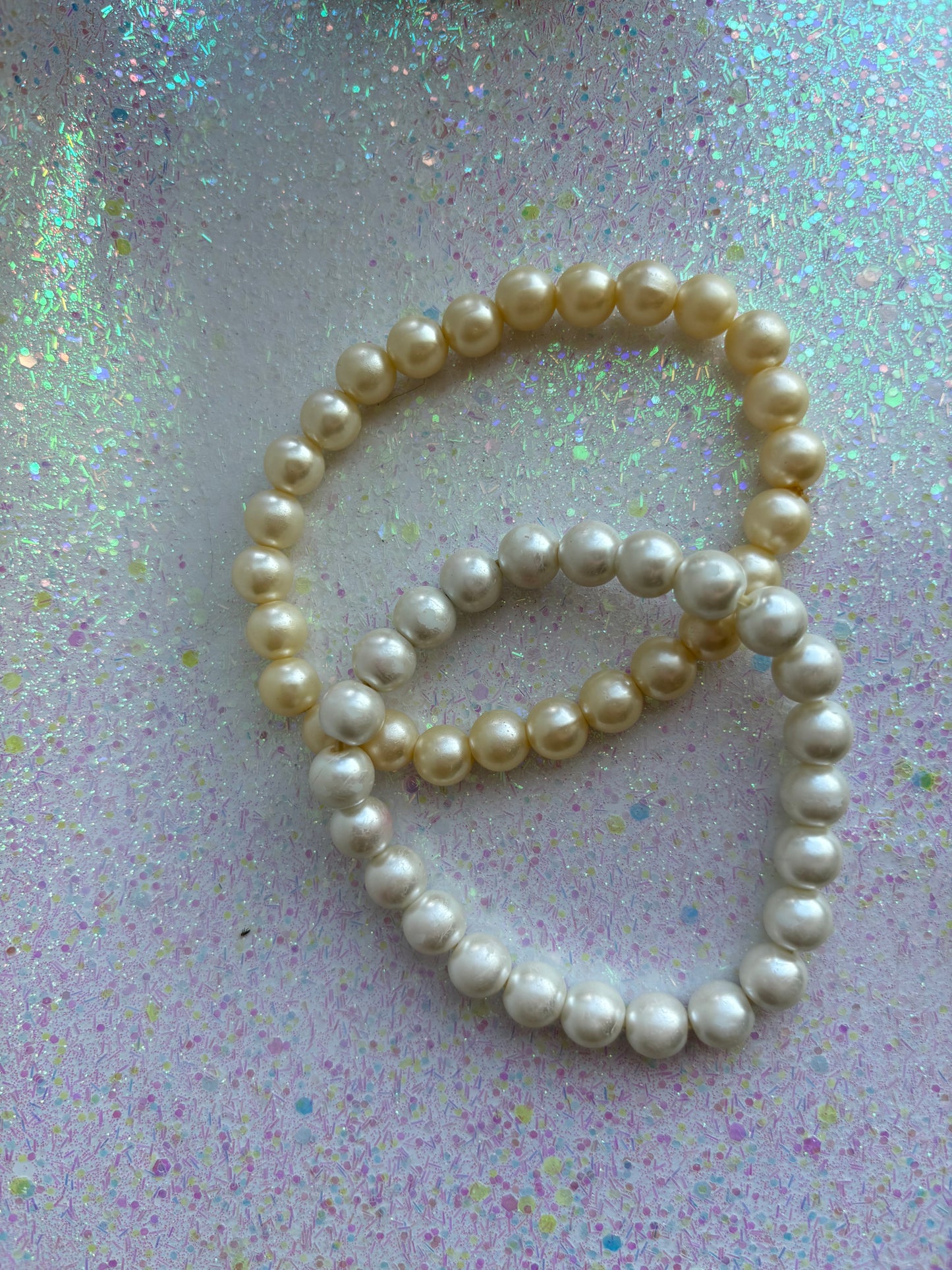 #0101 Two Stretchy Pearl Bracelets