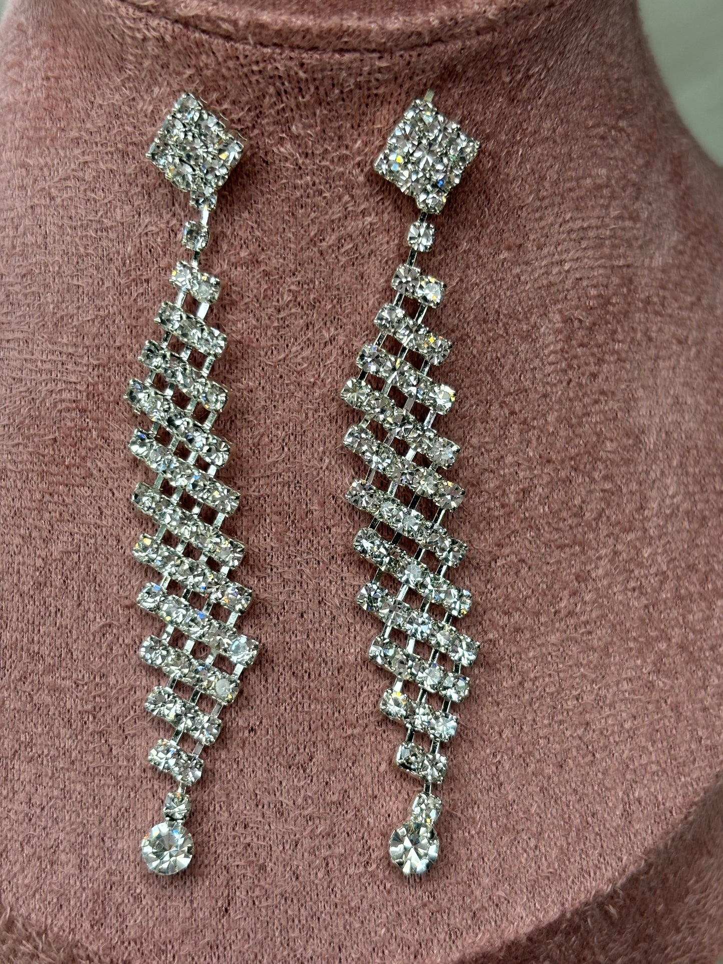 A133 Fun Rhinestone Earrings and Bracelet Set