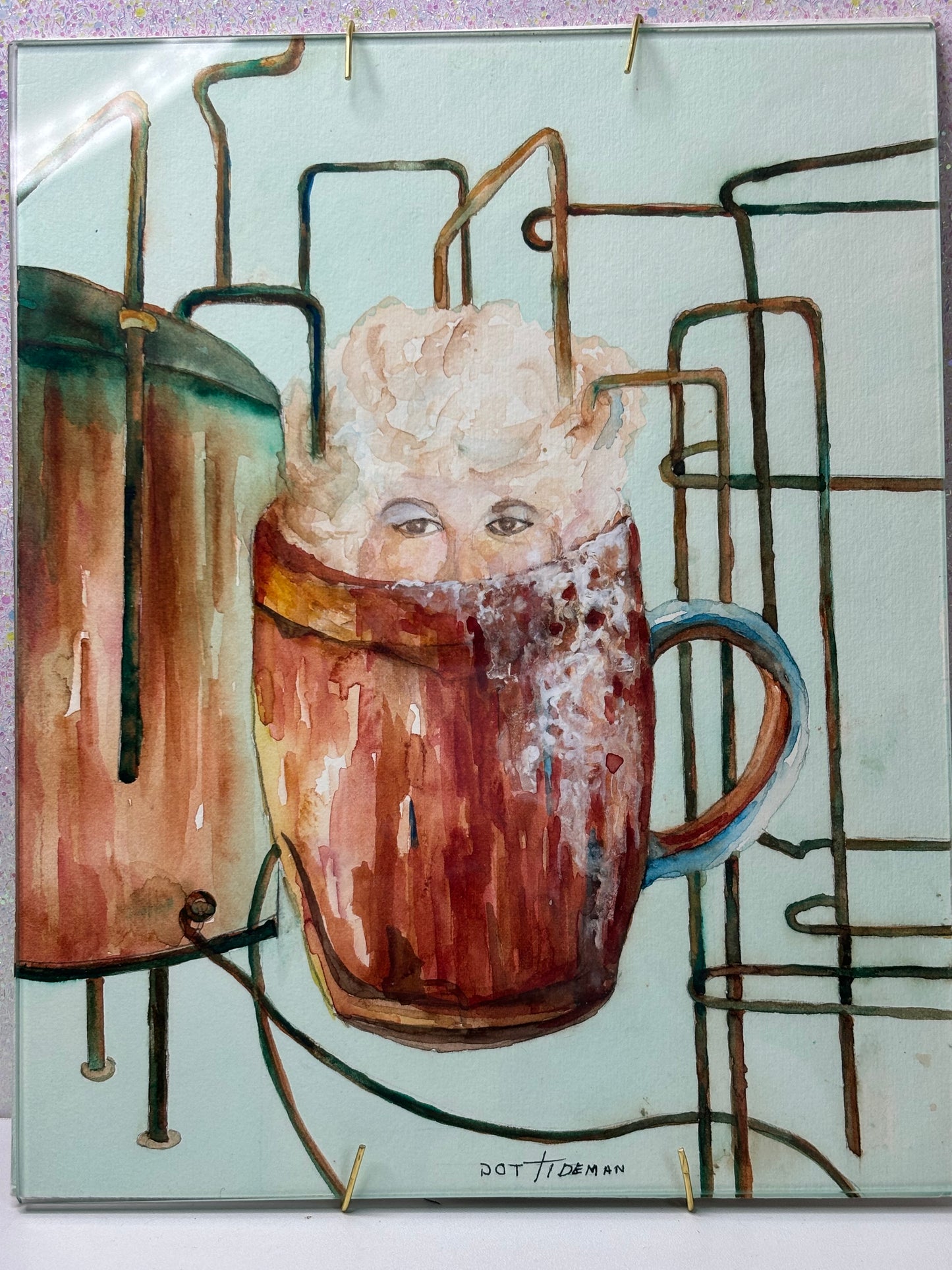 A065 Alaskan Artist Dot Tideman “Suds and Duds” 11”x 8.5” Watercolor - Featured in University of Alaska Art Show