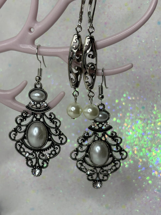 A104 Set of Silver Toned Earrings