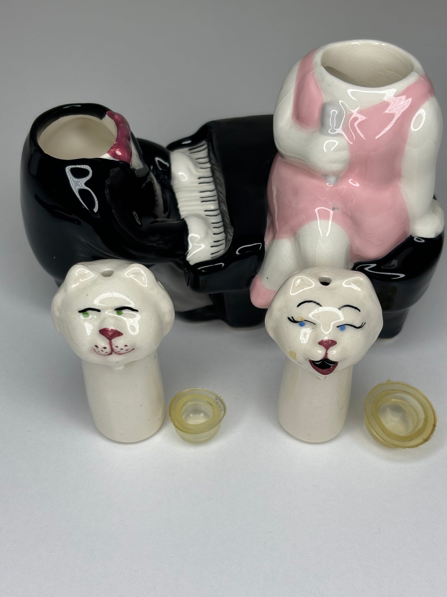 Two Cats Piano Figurine/Salt & Pepper Shakers