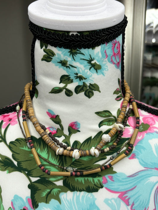 A154 Set of Boho Necklaces 16”