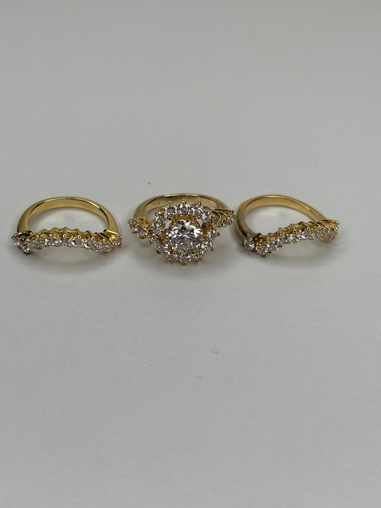 Three Piece Gold Over Sterling Silver Ring - Sz 5