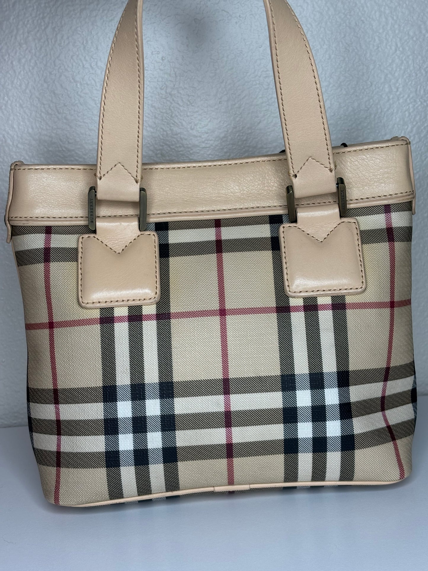 Authentic Burberry Brown House Check Handbag Beige