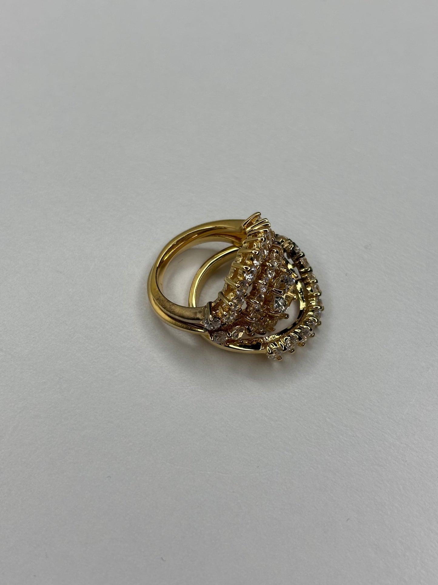 Three Piece Gold Over Sterling Silver Ring - Sz 5