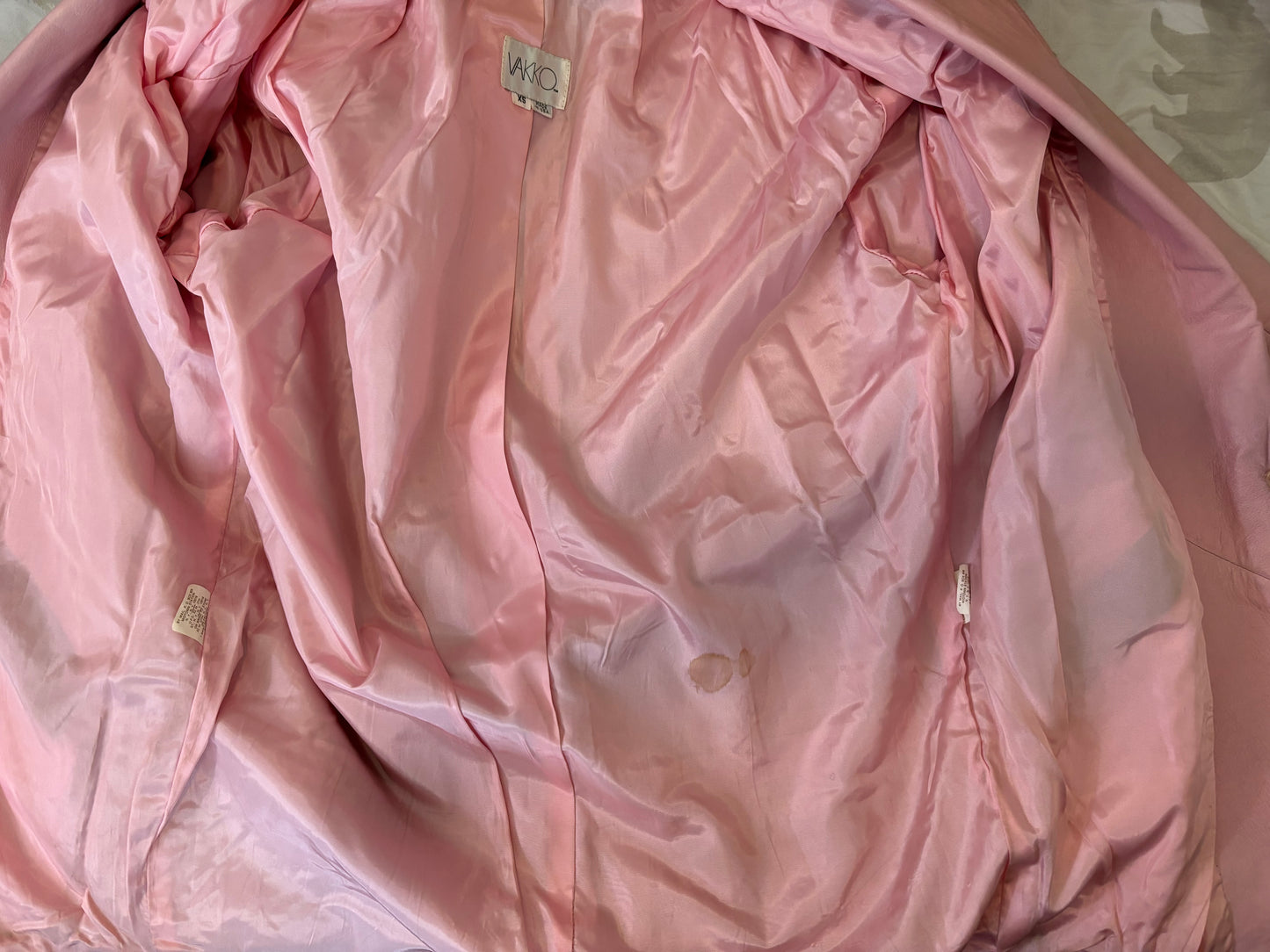 C001 Vakko Pink Leather Jacket Long XS