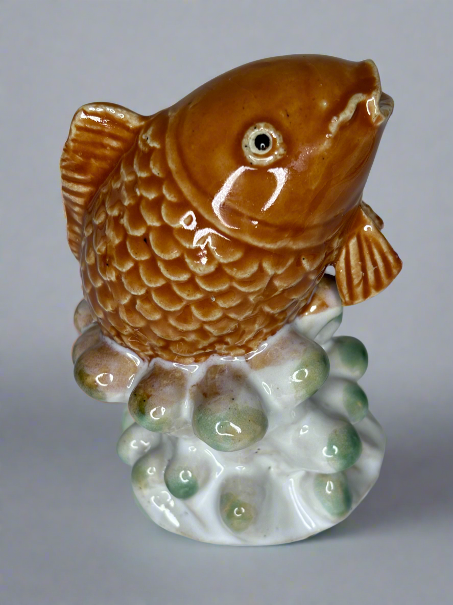 Vintage Ceramic Koi Fish Figurine 6”