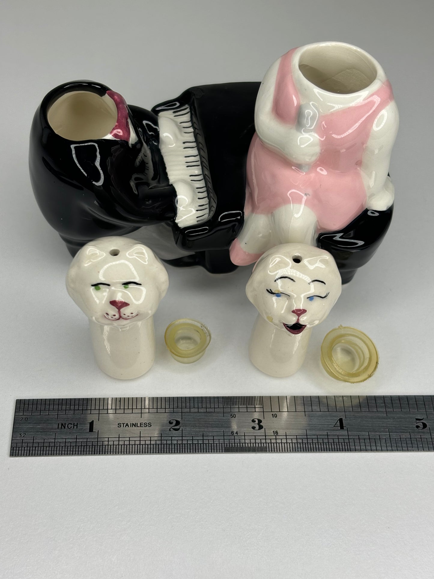 Two Cats Piano Figurine/Salt & Pepper Shakers