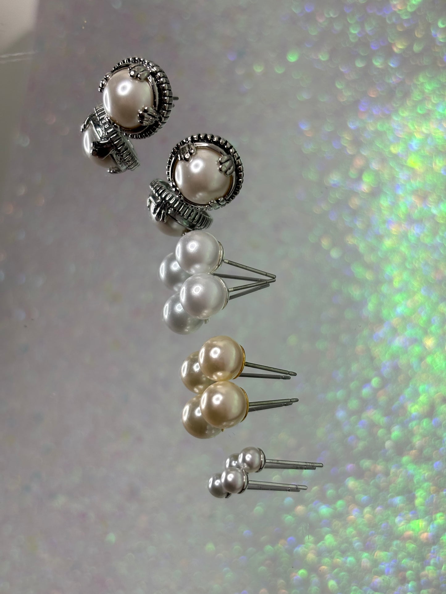 #0162 Set of Pearl Studded Earrings