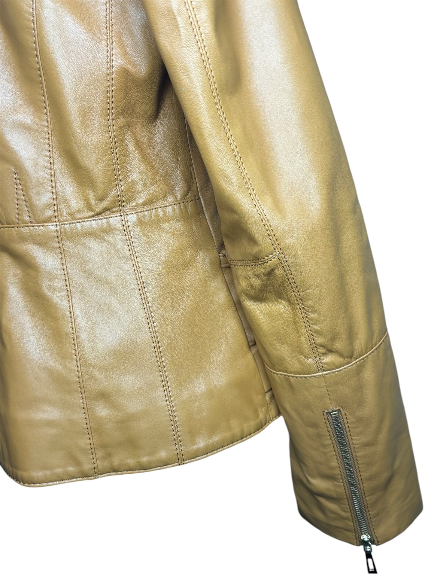 Crossi Yellow Turkish Leather Jacket Sz- M