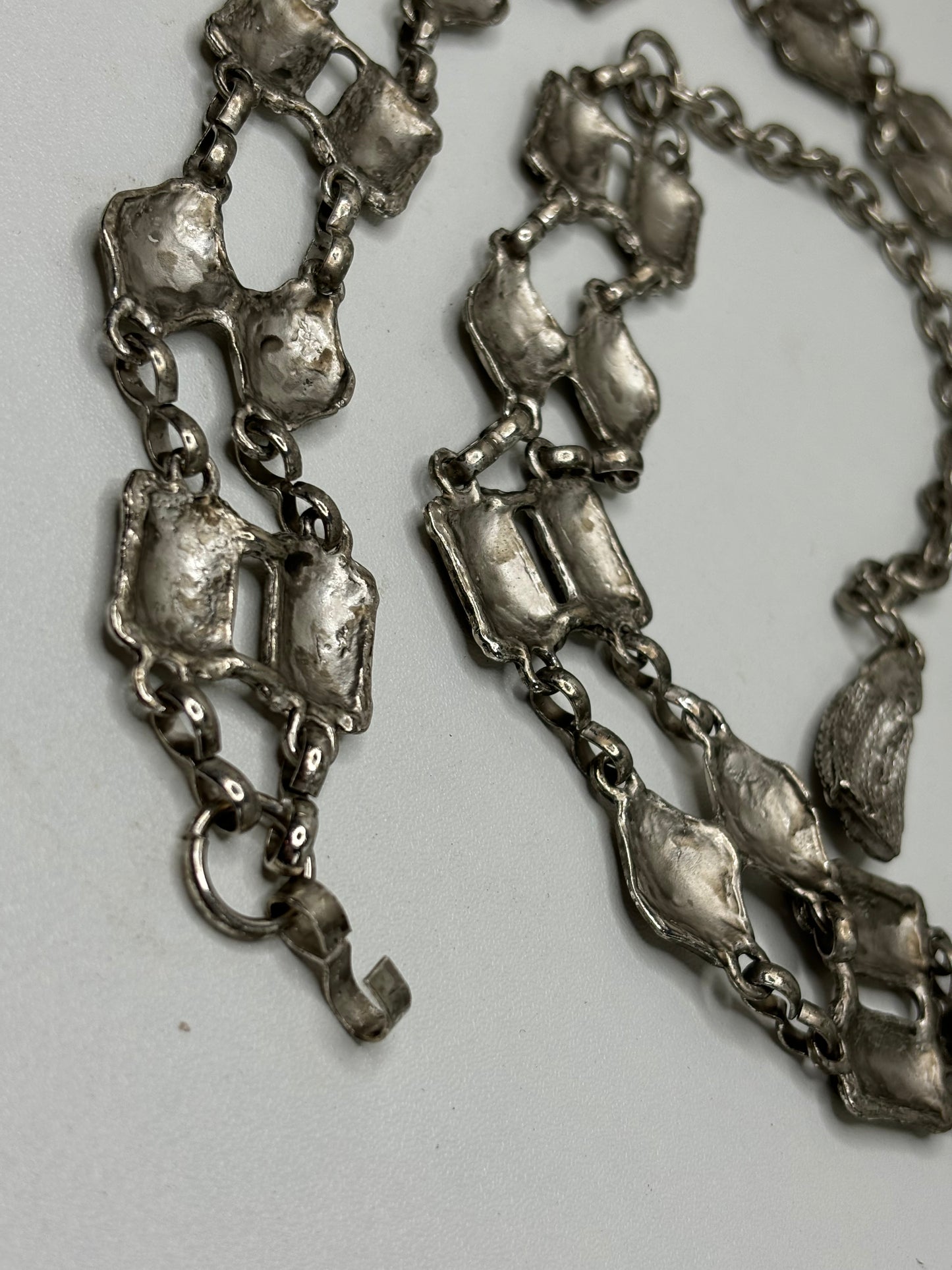 C011 Vintage Silver Tone Waist Chain/ Belt