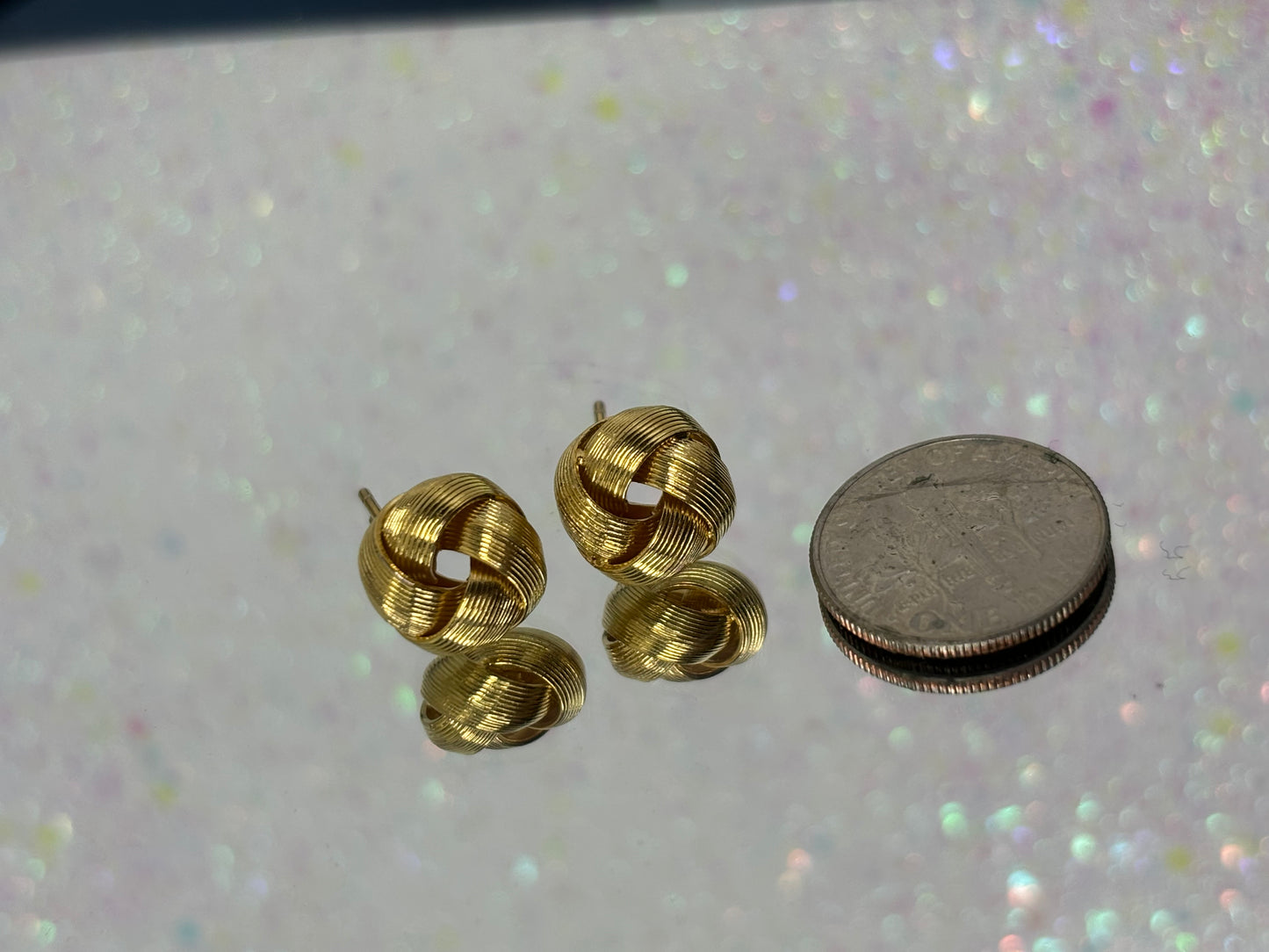 A011 Vintage Gold Toned Stud Earrings