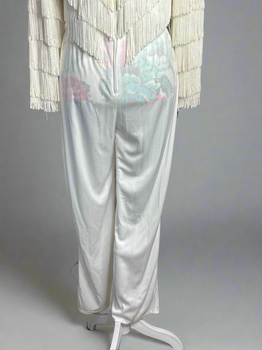 Vintage White Fringe Jumpsuit Sz. XS/S - No tag