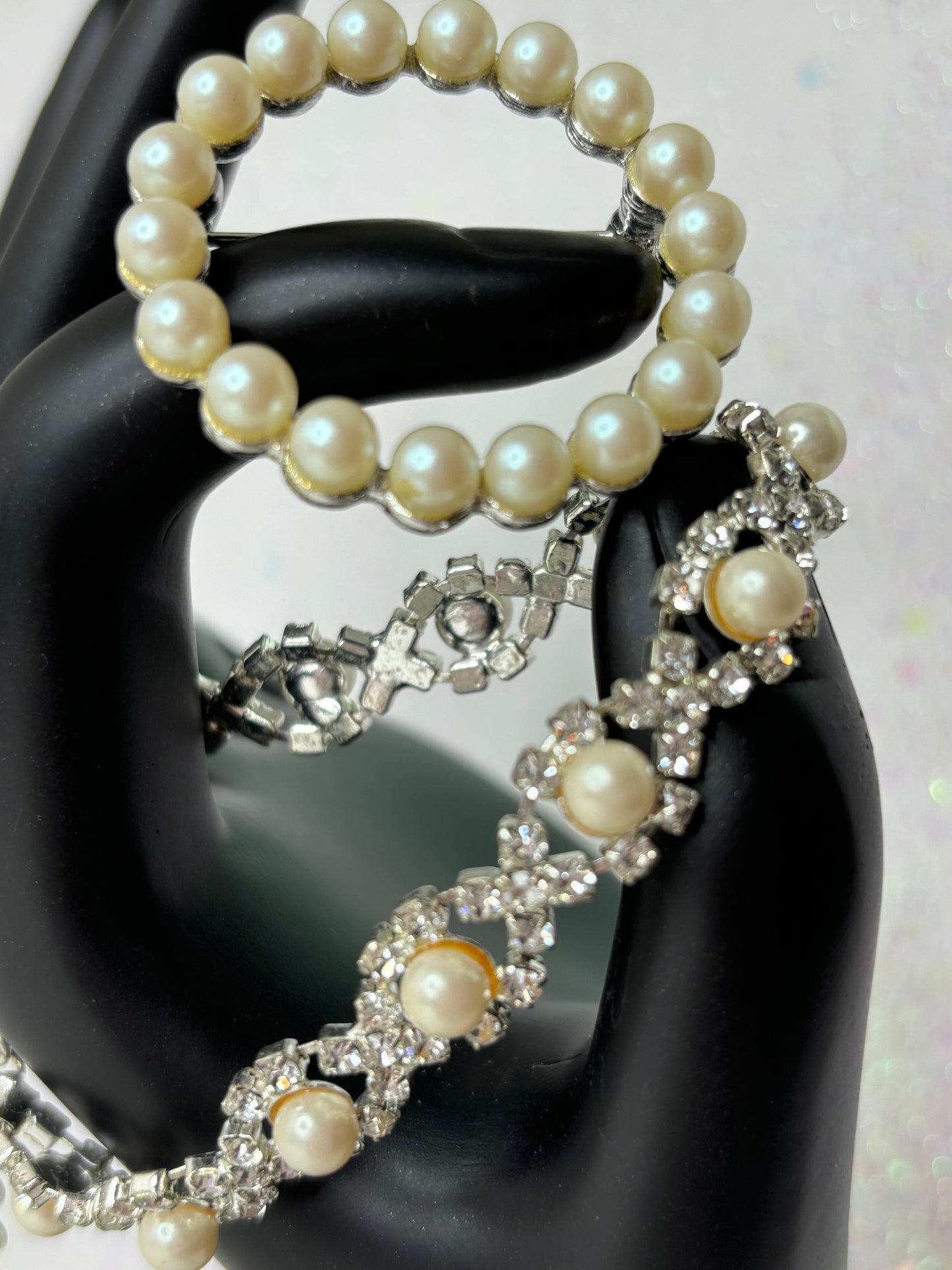 A082 Set Pearl of Pin/Brooch and Bracelet