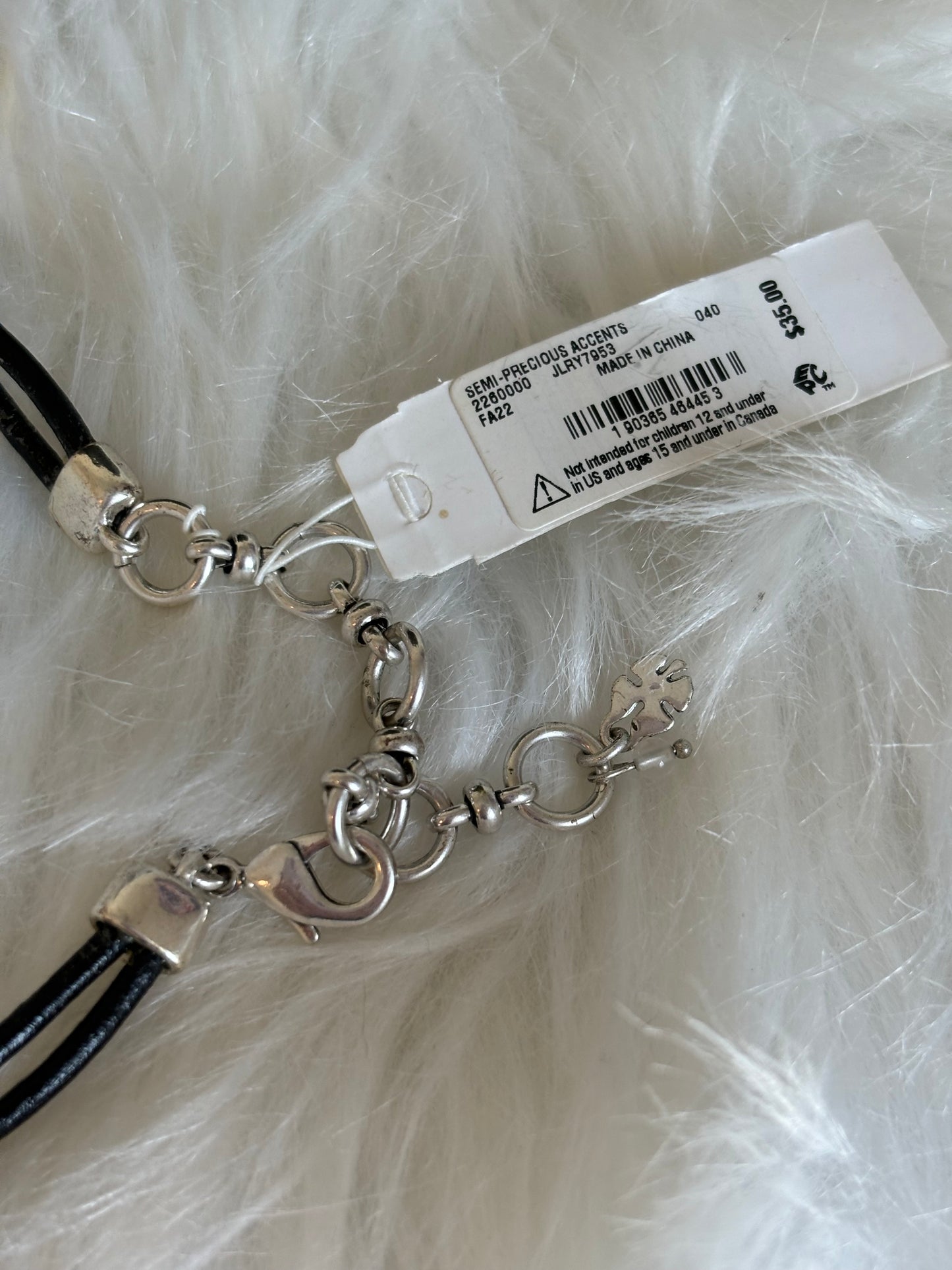 #0127 Lucky Brand Leather Choker 14” Tag Attached