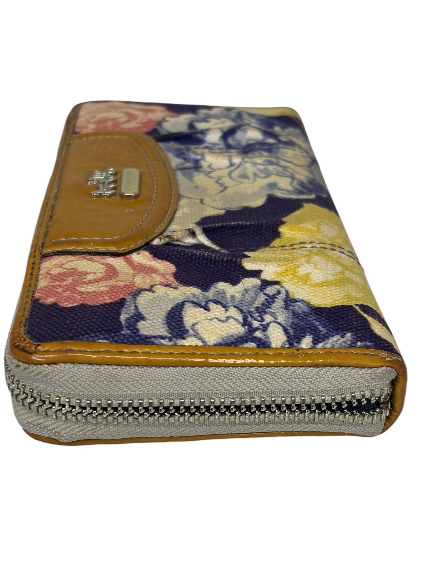 Authentic Coach Floral Canvas Zip Wallet