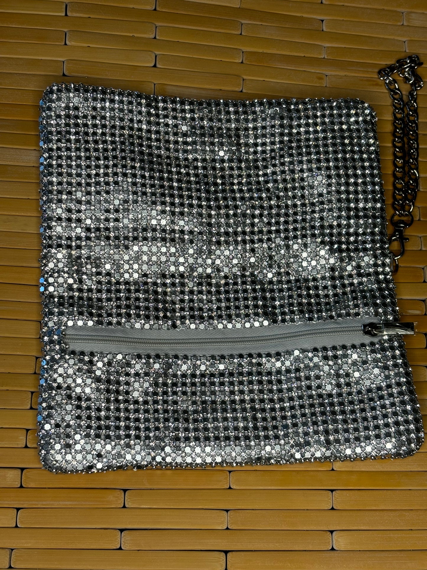 Nordstrom Silver Mesh Purse 8”x 4”