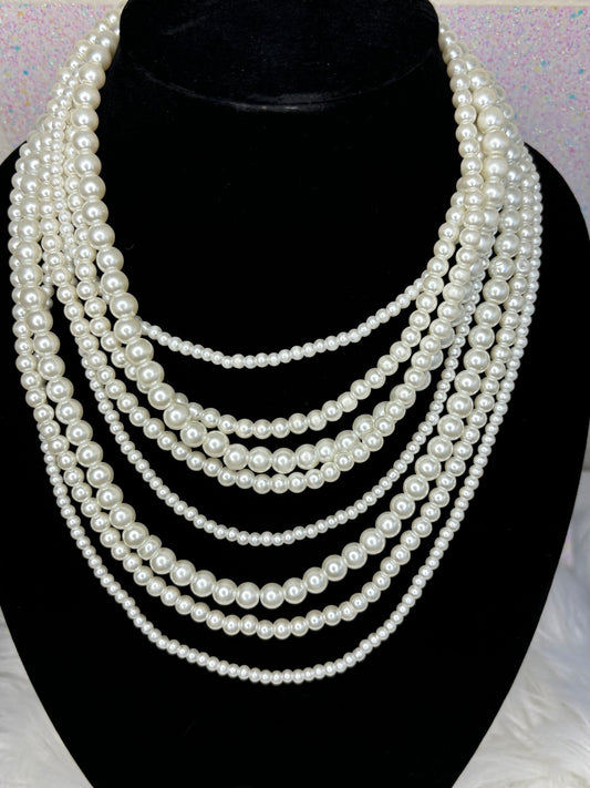 #0023 Gorgeous Multi-Strand Pearl Necklace