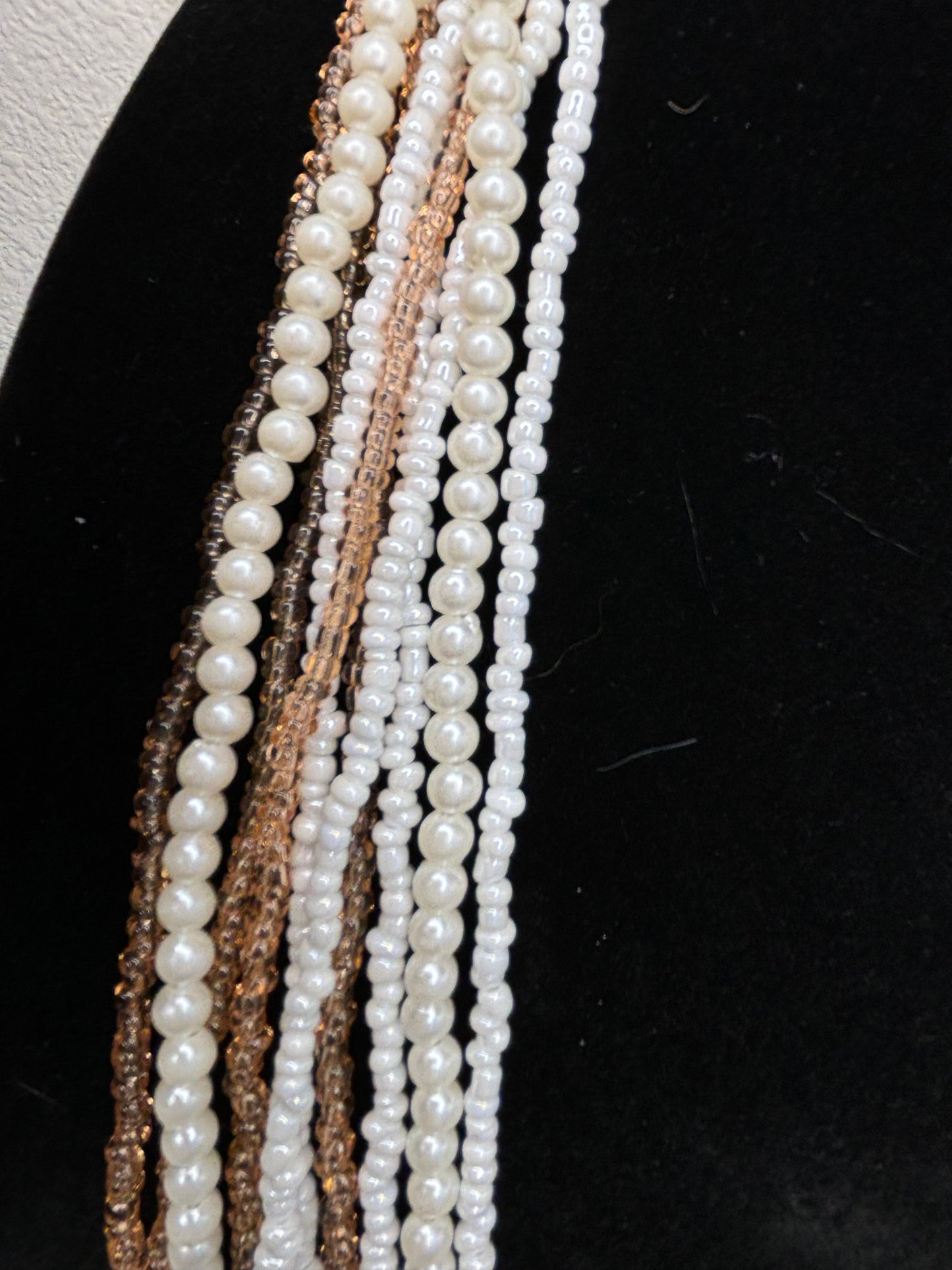 #0007 Beaded and Pearl Multi-Strand Necklace