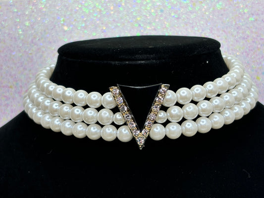 #0019 Vintage Pearl Choker Art Deco