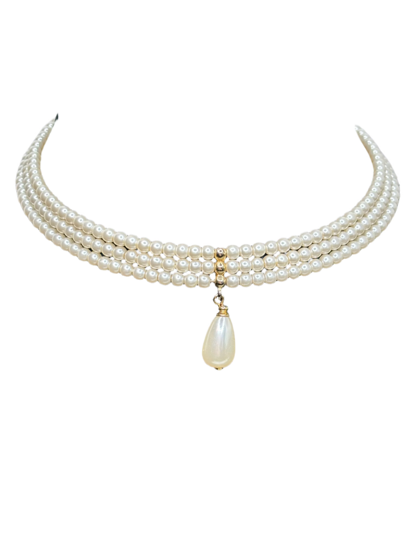 #0020 Vintage Faux Pearl Choker With Dainty Details