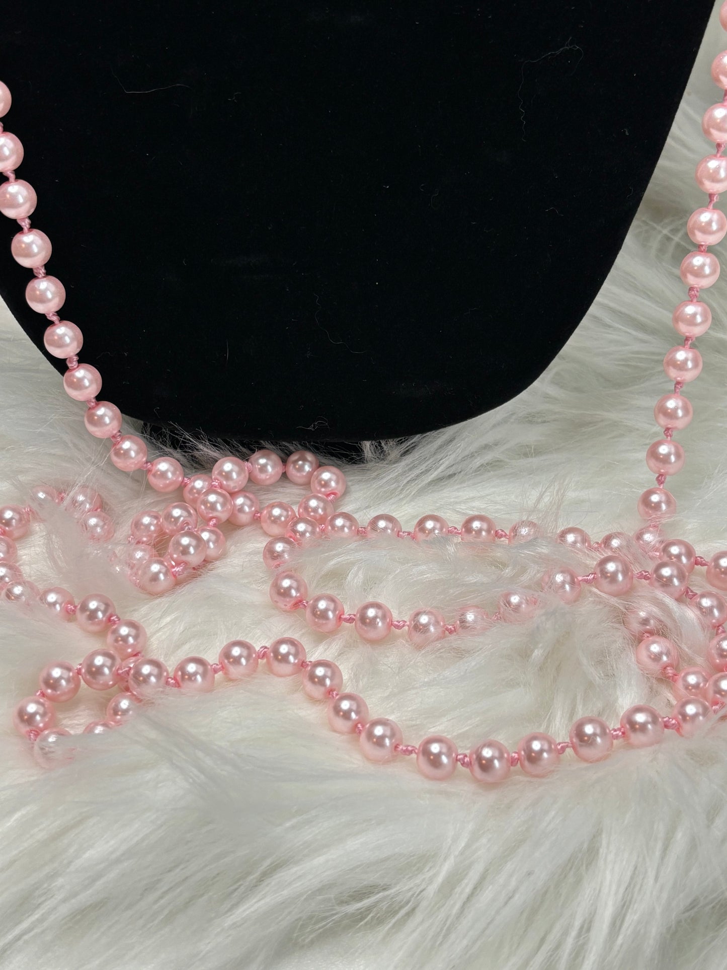 #0029 62" Pink Pearl Necklace Long