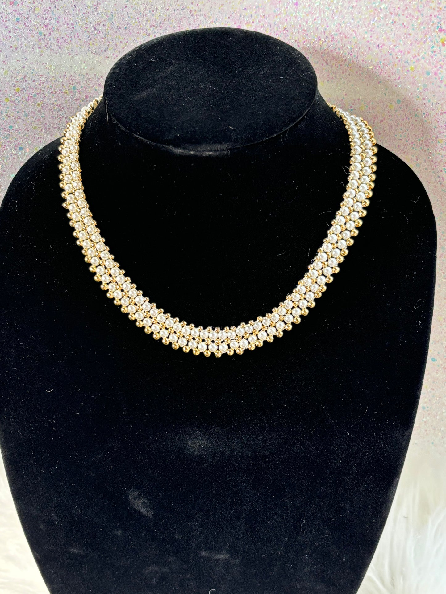 #0057 Napier (signed) Gold Toned Pearl Necklace