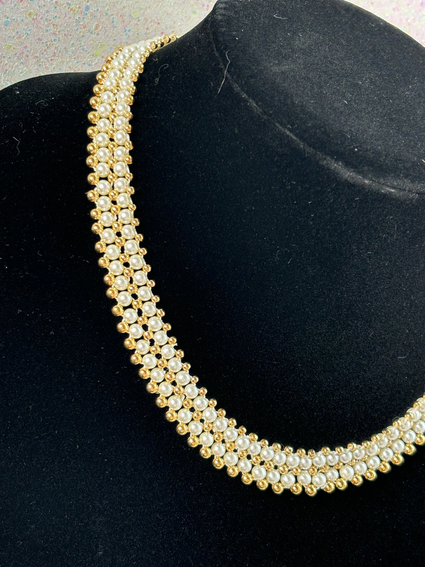 #0057 Napier (signed) Gold Toned Pearl Necklace